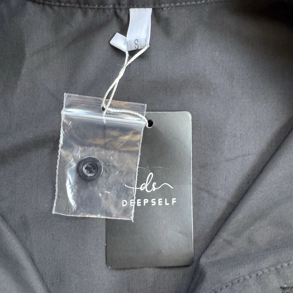 NWT Collared Shirt Dress Sz S Casual Loose Button Down Mini V Neck Tunic Pockets - Picture 6 of 16